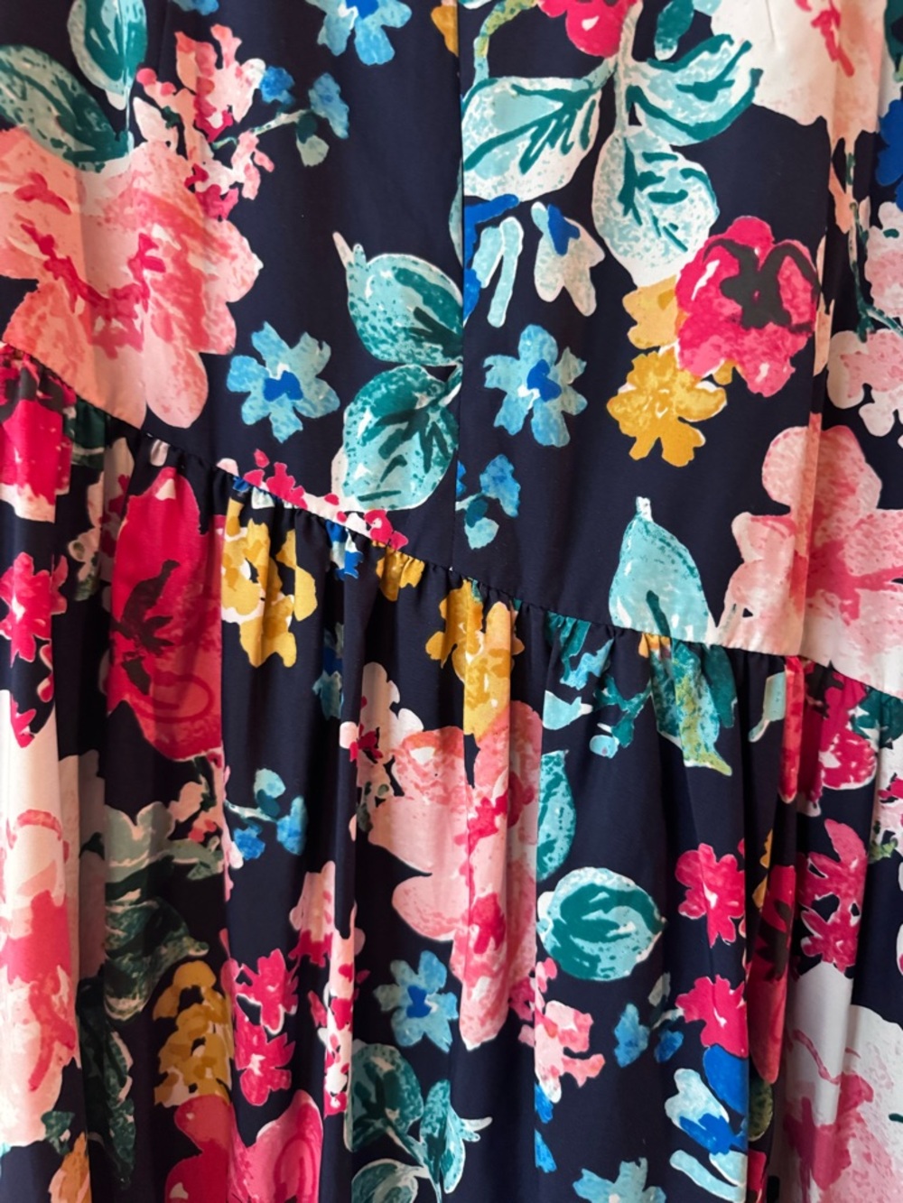 Eliza J Floral Asymmetrical High-Low Maxi Skirt Size 2 Navy Pink Floral NWOT - Picture 11 of 15
